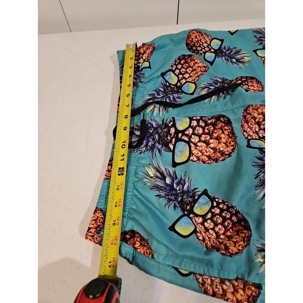 Pineapple Swim Trunks‎ Mens Size Large Net Liner Pockets Beach Volleyball (1403